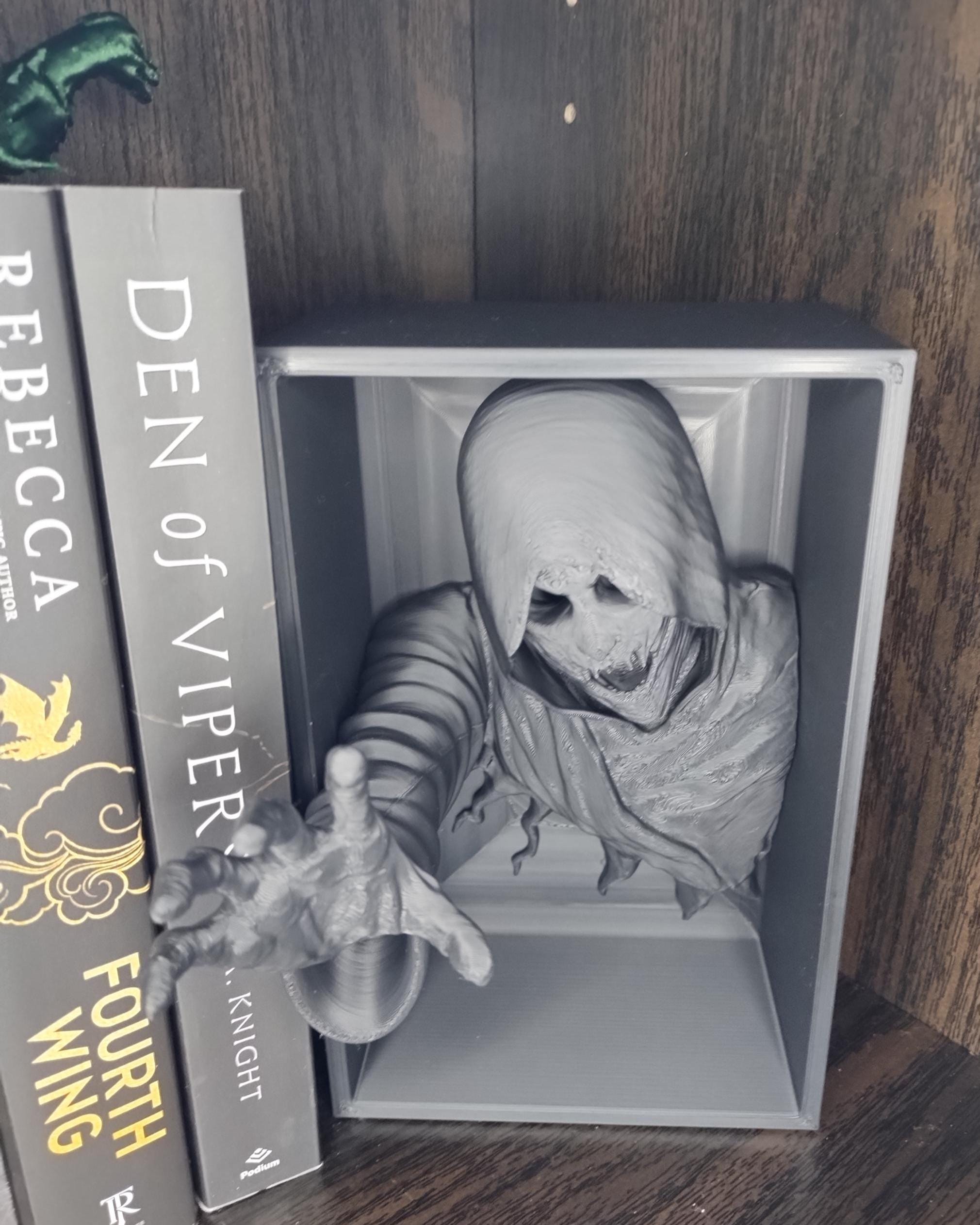 Grim Reaper Book Nook – Dark Fantasy Bookshelf Insert
