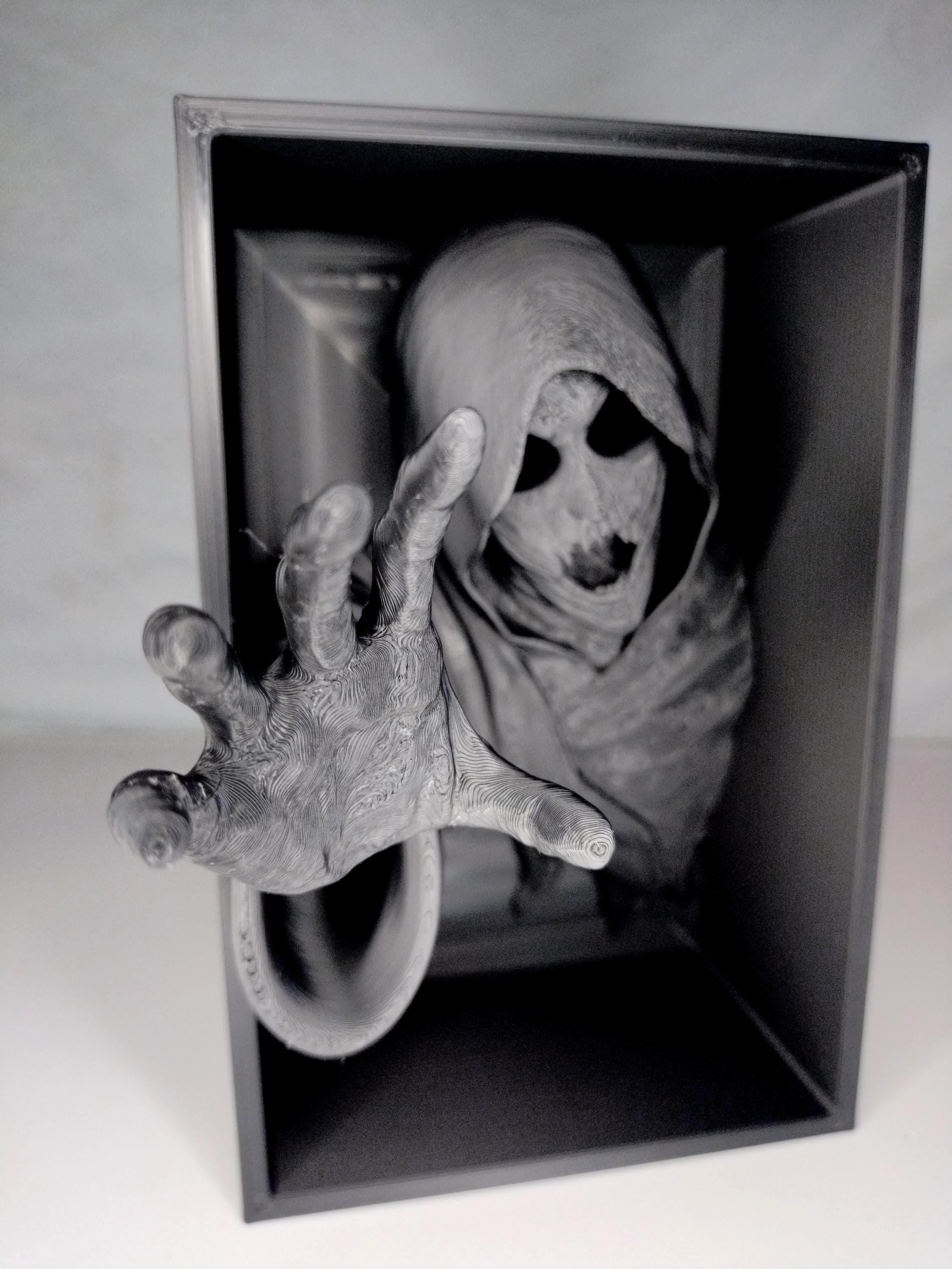 Grim Reaper Book Nook – Dark Fantasy Bookshelf Insert