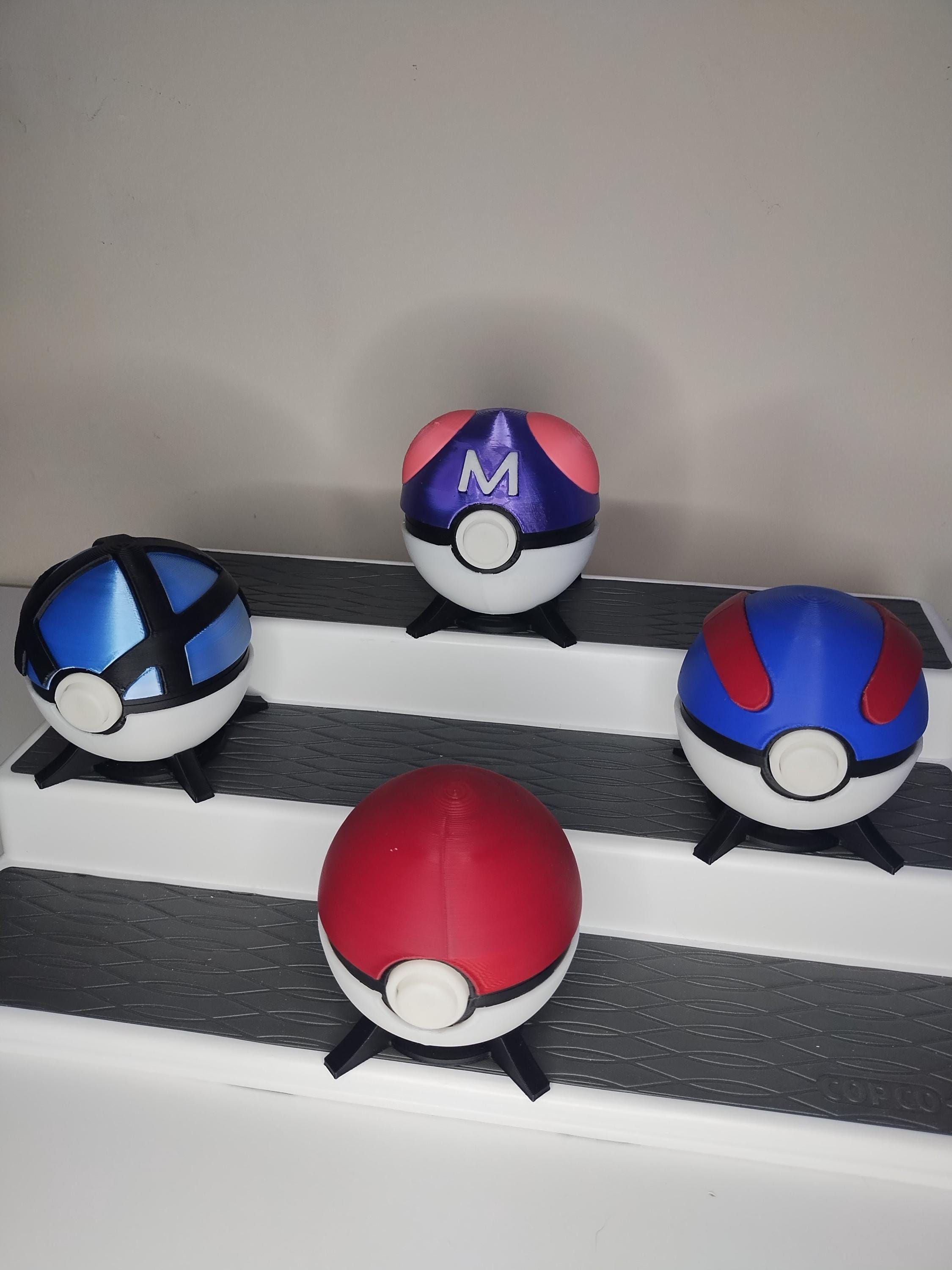 PokeBall Inspired Game Holder – Holds 12 Nintendo Switch Games – 3D Printed Game Cartridge Storage – Gaming Display Case with Stand