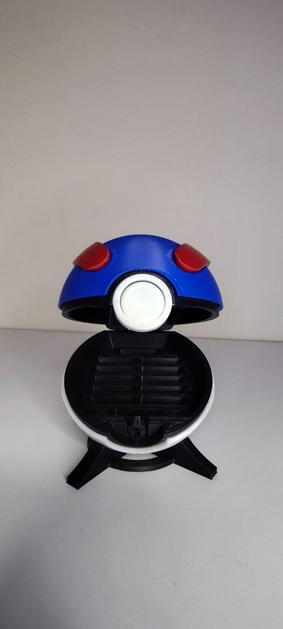 PokeBall Inspired Game Holder – Holds 12 Nintendo Switch Games – 3D Printed Game Cartridge Storage – Gaming Display Case with Stand