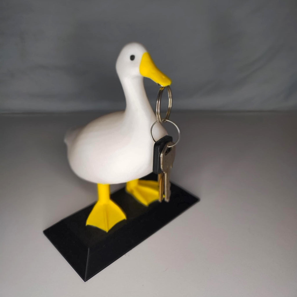 Goose Desk Decor 7 inch Magnetic Beak Keychain Holder, Funny Office Gift