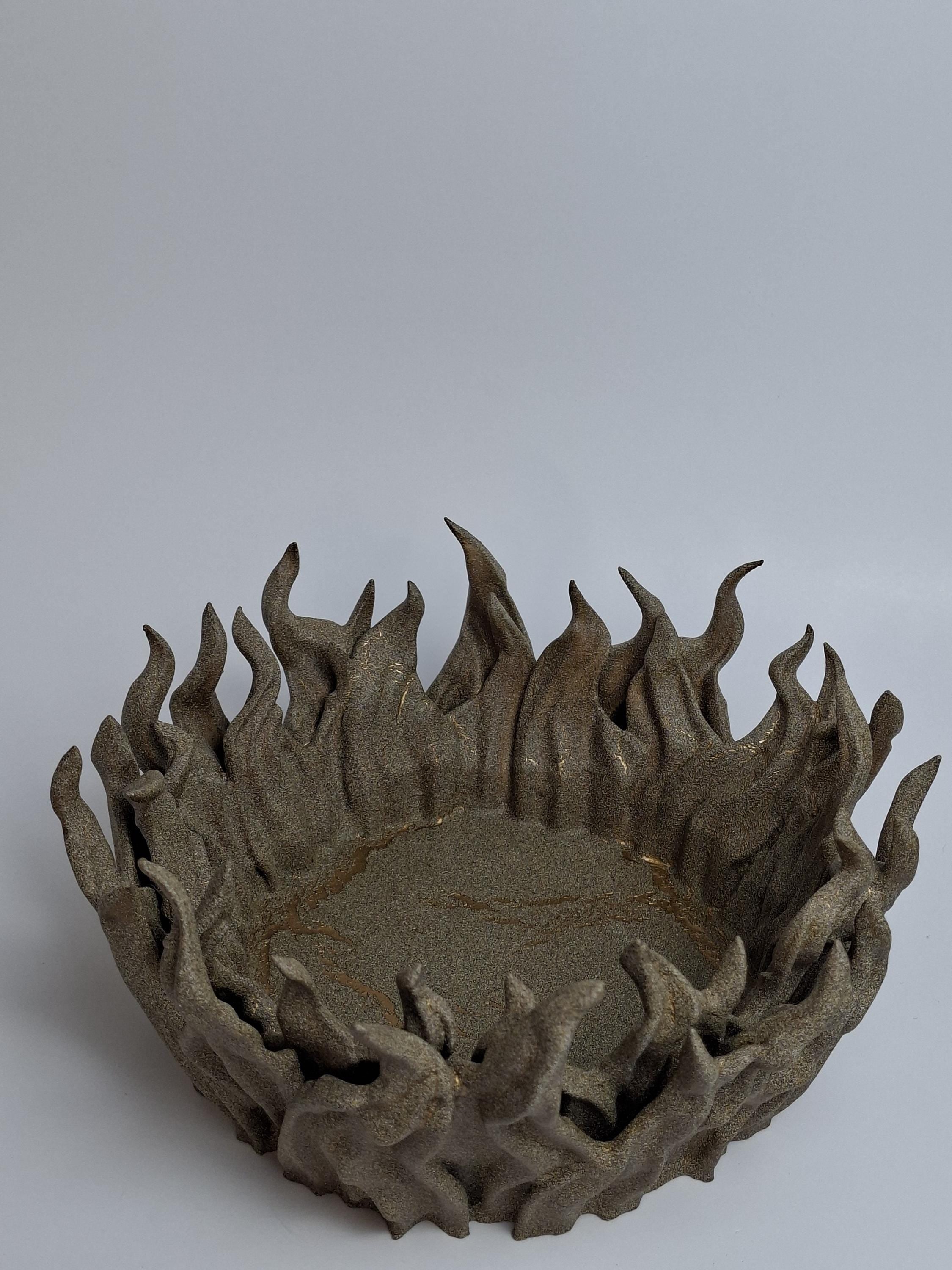 3D Printed Stone Look Pot with Drip Tray – Dragon Egg Planter – Fantasy Decor